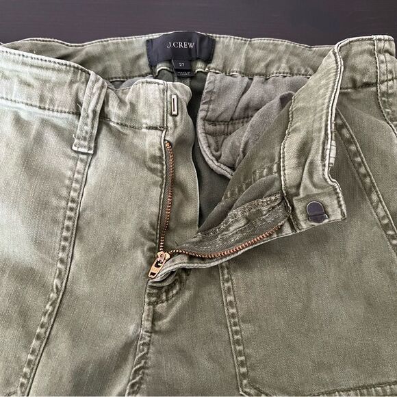 J Crew Pants Womens Size 27 Green Mid Rise Utility Jogger Pockets Lyocell Cotton - Picture 9 of 16
